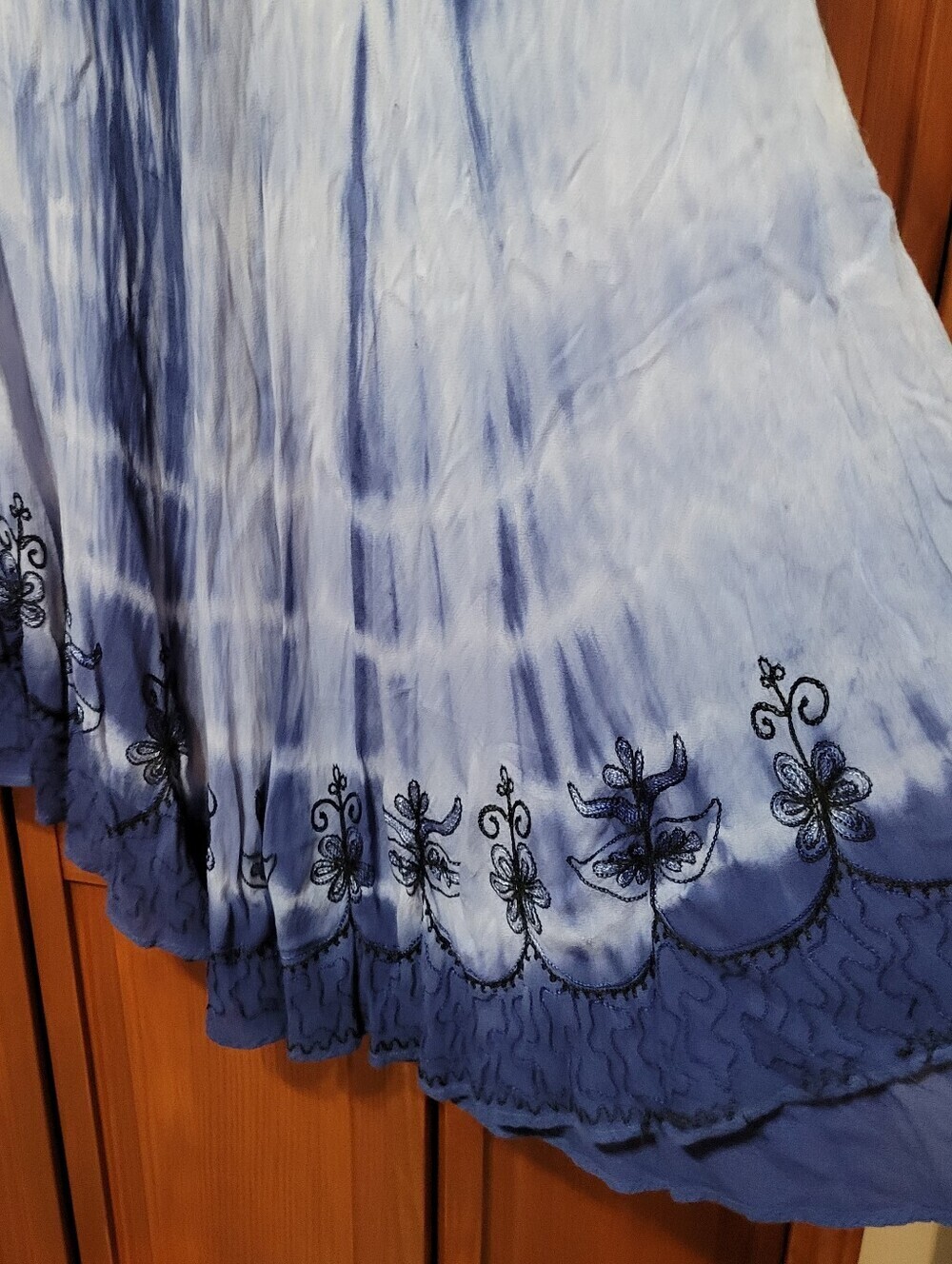 InGear Bohemian Blue And Light Blue Maxi Long Dress Floral Lightweight Flowy OS - Picture 4 of 9